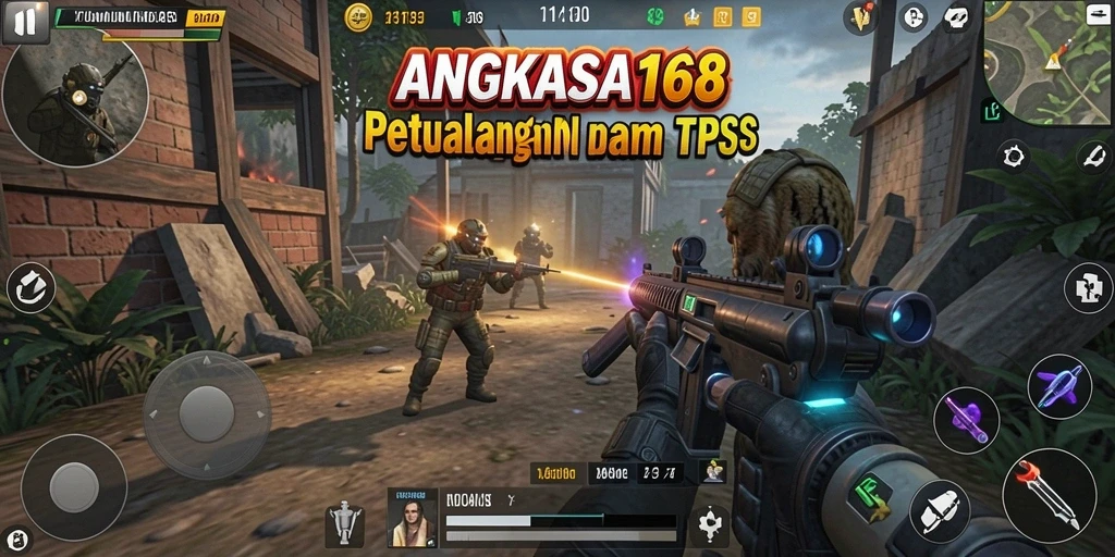 Screenshot gameplay ANGKASA168 menunjukkan aksi menegangkan dan grafis indah.