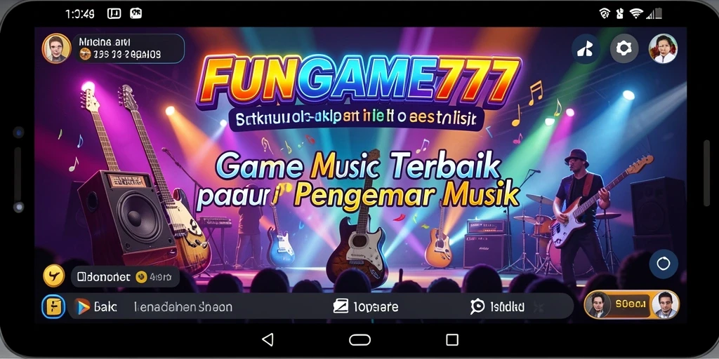 Screenshot dari gameplay <strong>FUNGAME777</strong> menampilkan tantangan musik yang seru.