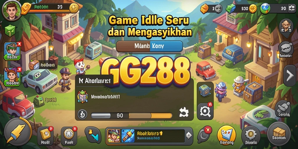 Tampilan gameplay GG288 dengan karakter yang aktif mengumpulkan sumber daya.