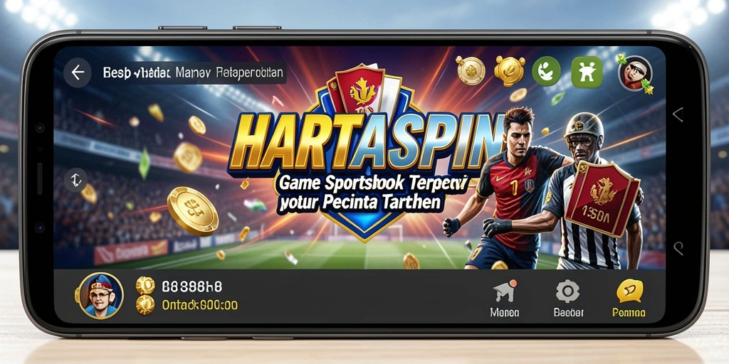 Screenshot HARTASPIN menampilkan tampilan taruhan olahraga yang menarik.