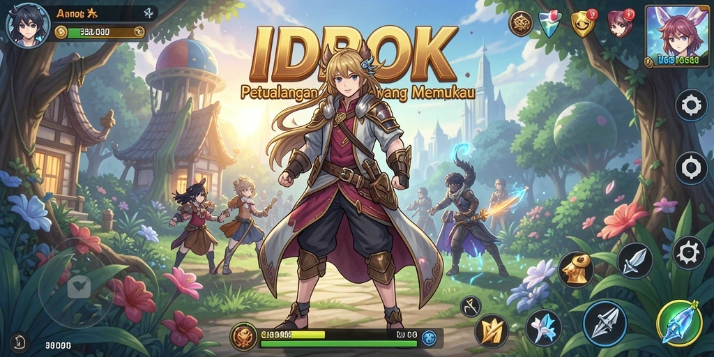 Tampilan gameplay anime yang menarik dan penuh aksi.