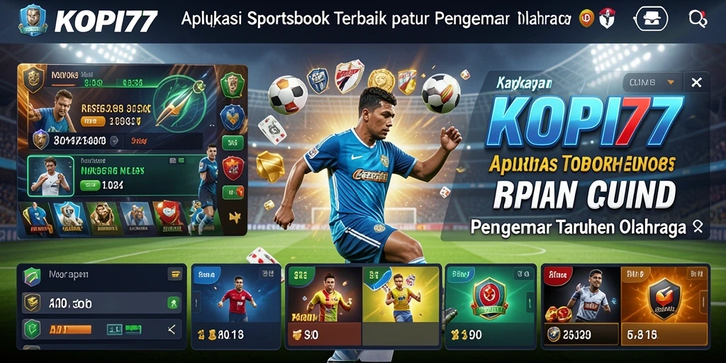 Screenshot utama KOPI77 menampilkan antarmuka taruhan olahraga yang menarik.