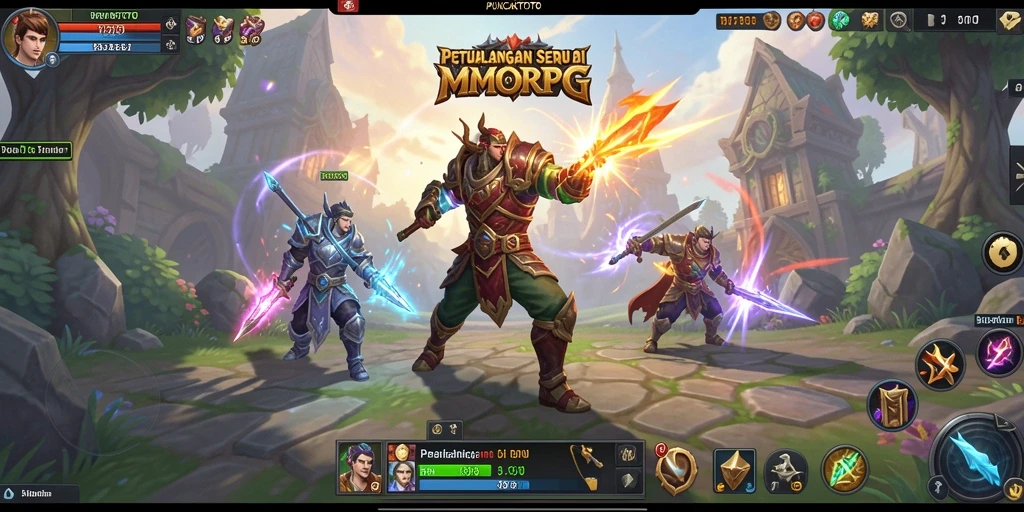 Tangkapan layar gameplay PUNCAKTOTO menunjukkan aksi seru dalam pertempuran.