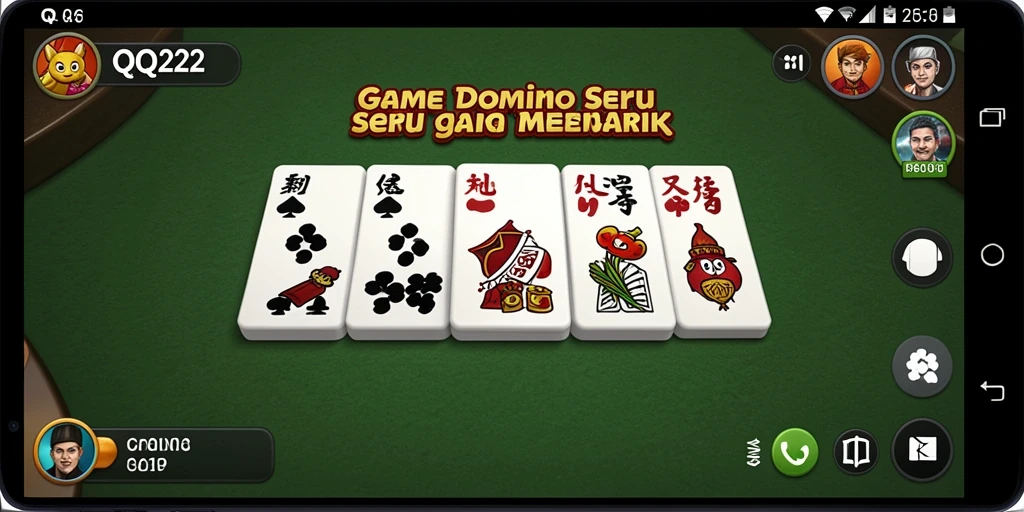 Screenshot gameplay QQ222 yang menunjukkan suasana seru permainan Domino.