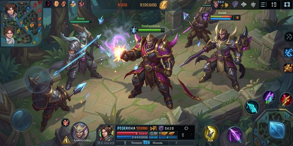 Tampilan menarik dari gameplay REJEKIHUB dengan aksi MOBA yang mendebarkan.