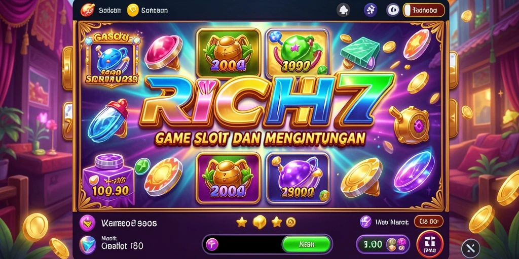 Tampilan permainan <strong>RICH7</strong> dengan berbagai tema slot yang menarik.