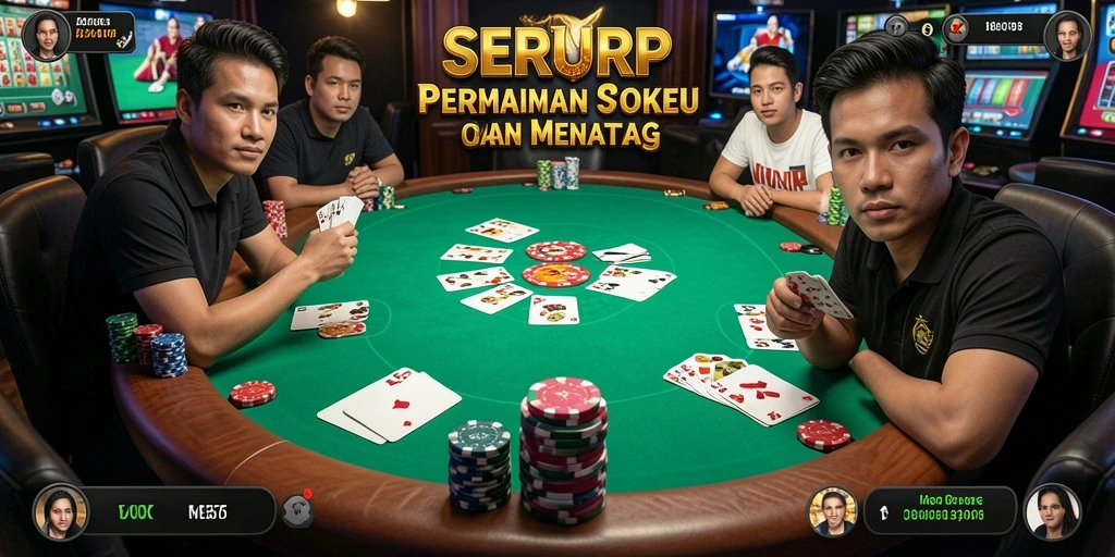 Tangkapan layar menunjukkan aksi seru permainan Poker di SERURP.